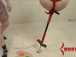 Emma Haize gets hard anal dirty video and bondage on a pogo stick